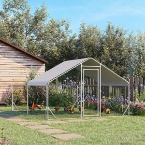 PawHut Walk in Chicken Run for up to 12 Chickens Gray 129m²