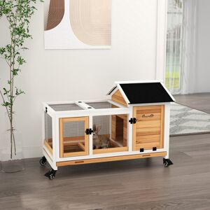 PawHut Weather Resistant Rabbit Hutch Wood 186.69cm H X 147.32cm W X 274.32cm D