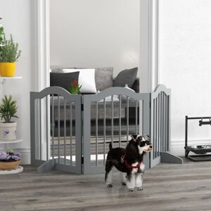 PawHut Pet Gate Grey 61cm H X 154.5cm W X 29.5cm D