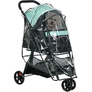 PawHut Foldable Pet Stroller Navy Blue/Black 254cm H X 130.81cm W X 204.47cm D
