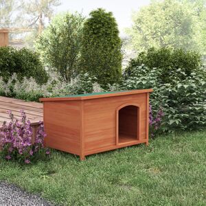 PawHut Orange Wood Insulated Dog House Orange Large (50-95lbs)