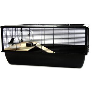 Archie & Oscar Kelyan Cage with Ramp Black 36cm H X 78cm W X 48cm D