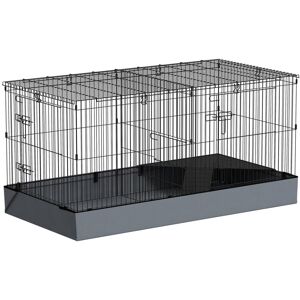 PawHut Guinea Pig Cage Black 61cm H X 121cm W X 61cm D