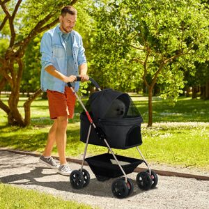 PawHut Foldable Pet Jogger Stroller Black 259.08cm H X 193.04cm W X 127cm D