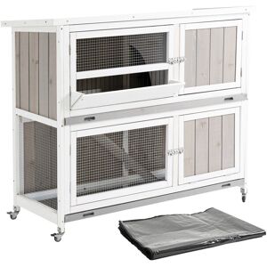 PawHut Weather Resistant Rabbit Hutch Outdoor eco-friendly water paint 106.5cm H X 309.88cm W X 127cm D