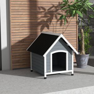PawHut Dog Kennel House Grey 82cm H x 75cm W x 88cm D