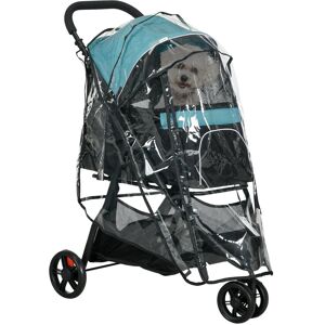 PawHut Foldable Pet Stroller Blue/Black 254cm H X 130.81cm W X 204.47cm D