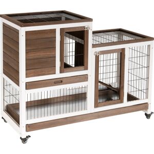 Archie & Oscar Lillie Weather Resistant Rabbit Hutch with Ramp Brown 223.52cm H X 127cm W X 279.4cm D Archie & Oscar Lillie Weather Resistant Rabbit Hutch with Ramp Brown 223.52cm H X 127cm W X 279.4cm D