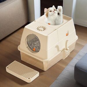 Archie & Oscar Litter Box Enclosure Beige 39cm H X 60cm W X 40cm D Archie & Oscar Litter Box Enclosure Beige 39cm H X 60cm W X 40cm D