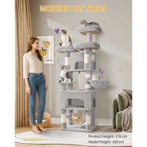 17 Stories Cat Tree for Indoor Cats, 174cm Cat Tower for Large Cats, 2 Platforms, 2 Caves, 4 Sisal Posts, Scratching Board, Cat Basket, Sisal Rope, Heavy-Duty fo Light Grey 174cm H X 50cm W X 50cm D 17 Stories Cat Tree for Indoor Cats, 174cm Cat Tower for Large Cats, 2 Platforms, 2 Caves, 4 Sisal Posts, Scratching Board, Cat Basket, Sisal Rope, Heavy-Duty fo Light Grey 174cm H X 50cm W X 50cm D