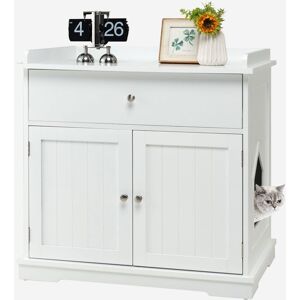 Archie & Oscar Mahan Litter Box Enclosure White 74cm H X 76cm W X 53cm D Archie & Oscar Mahan Litter Box Enclosure White 74cm H X 76cm W X 53cm D