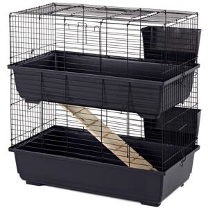 Archie & Oscar Denning Rabbit Cage with Ramp Blue/Black 81cm H x 80cm W x 40cm D Archie & Oscar Denning Rabbit Cage with Ramp Blue/Black 81cm H x 80cm W x 40cm D