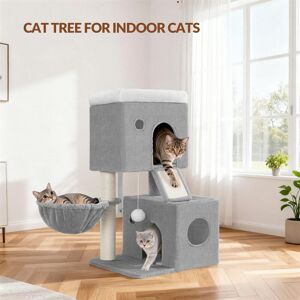 Archie & Oscar Cat Tree, 82 cm Cat Tower for Indoor Cats, Multi-Level Tree with Two Comfy Condos, a Soft Platform, Basket, Sisal Scratching Post, Scratching Board, P Light Grey 82cm H X 50cm W X 40cm D Archie & Oscar Cat Tree, 82 cm Cat Tower for Indoor Cats, Multi-Level Tree with Two Comfy Condos, a Soft Platform, Basket, Sisal Scratching Post, Scratching Board, P Light Grey 82cm H X 50cm W X 40cm D