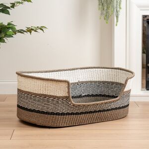 Archie & Oscar Grey Stripe Woven Pet Bed with mat Large (41 - 70 lbs)/29cm H x 78cm W x 48cm D Archie & Oscar Grey Stripe Woven Pet Bed with mat Large (41 - 70 lbs)/29cm H x 78cm W x 48cm D