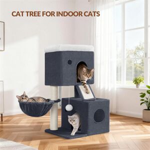 Archie & Oscar Cat Tree, 82 cm Cat Tower for Indoor Cats, Multi-Level Tree with Two Comfy Condos, a Soft Platform, Basket, Sisal Scratching Post, Scratching Board, P Dark Grey 82cm H X 50cm W X 40cm D Archie & Oscar Cat Tree, 82 cm Cat Tower for Indoor Cats, Multi-Level Tree with Two Comfy Condos, a Soft Platform, Basket, Sisal Scratching Post, Scratching Board, P Dark Grey 82cm H X 50cm W X 40cm D