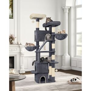 Archie & Oscar 185 cm Cat Tree, Large Cat Tower for Indoor Cats, Cats House Furniture with Scratching Ramp, 2 Platforms, 3 Condos, 6 Scratching Posts, 2 Baskets, Pom Dark grey 185cm H X 53cm W X 42cm D Archie & Oscar 185 cm Cat Tree, Large Cat Tower for Indoor Cats, Cats House Furniture with Scratching Ramp, 2 Platforms, 3 Condos, 6 Scratching Posts, 2 Baskets, Pom Dark grey 185cm H X 53cm W X 42cm D
