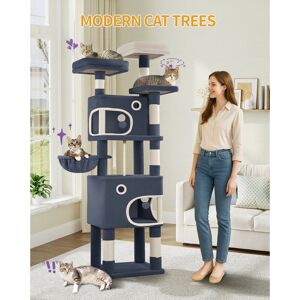 17 Stories 180 cm Cat Tree for Indoor Cats, Cat Tower, Multi-Level Cats Condo with 8 Scratching Posts, 3 Platforms, 2 Caves, Basket, Plush Balls, Sisal Rope, Ant Dark Grey 180cm H X 50cm W X 40cm D 17 Stories 180 cm Cat Tree for Indoor Cats, Cat Tower, Multi-Level Cats Condo with 8 Scratching Posts, 3 Platforms, 2 Caves, Basket, Plush Balls, Sisal Rope, Ant Dark Grey 180cm H X 50cm W X 40cm D