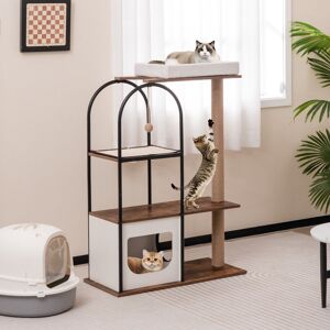 Archie & Oscar 118cm H Aventura Cat Tree Brown/White 118cm H X 80cm W X 40cm D Archie & Oscar 118cm H Aventura Cat Tree Brown/White 118cm H X 80cm W X 40cm D
