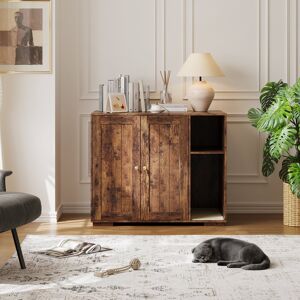 Lily Manor Modern Farmhouse Hidden Cat Litter Box Enclosure with Mark Pad, Charging Station & Open Shelf – Dog-Proof Cat House Cabinet – Indoor Side End Table wi Brown 83.6cm H X 100cm W X 66cm D Lily Manor Modern Farmhouse Hidden Cat Litter Box Enclosure with Mark Pad, Charging Station & Open Shelf – Dog-Proof Cat House Cabinet – Indoor Side End Table wi Brown 83.6cm H X 100cm W X 66cm D
