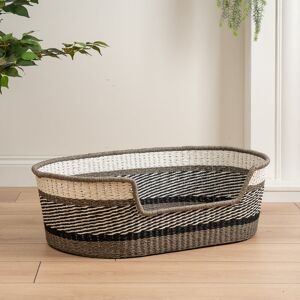 Archie & Oscar Grey Stripe Woven Pet Bed with mat Medium (26 - 40 lbs)/24cm H x 72cm W x 46cm D Archie & Oscar Grey Stripe Woven Pet Bed with mat Medium (26 - 40 lbs)/24cm H x 72cm W x 46cm D