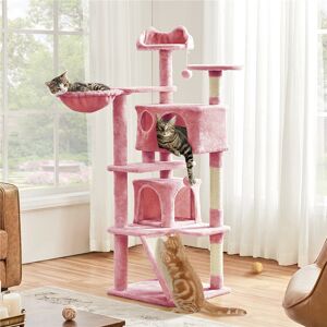 Yaheetech 139cm Cat Condo Pink 146cm H X 48.5cm W X 48.5cm D Yaheetech 139cm Cat Condo Pink 146cm H X 48.5cm W X 48.5cm D