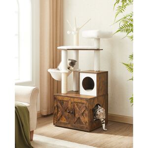 FEANDREA 140cm H Cat Tree Rustic Brown 140cm H X 50cm D FEANDREA 140cm H Cat Tree Rustic Brown 140cm H X 50cm D