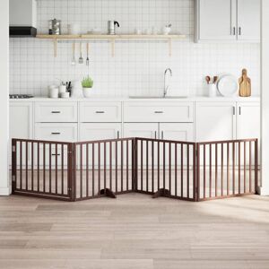 Archie & Oscar Dog Gate With Door Foldable 4 Panels White 320 Cm Poplar Wood Brown 60cm H x 320cm W x 2cm D Archie & Oscar Dog Gate With Door Foldable 4 Panels White 320 Cm Poplar Wood Brown 60cm H x 320cm W x 2cm D