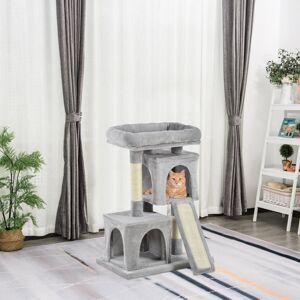 Archie & Oscar Orelia Multi-Activity Cat Tower with Sisal Scratching Posts and Plush Comfort Covering Grey 83.00cm H X 59.00cm W X 39.00cm D Archie & Oscar Orelia Multi-Activity Cat Tower with Sisal Scratching Posts and Plush Comfort Covering Grey 83.00cm H X 59.00cm W X 39.00cm D