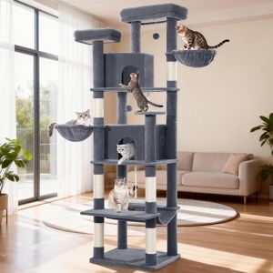 Archie & Oscar Cat Tree for Large Cats, 175cm/216cm Cat Tower, Multi-Level Cats Climbing Tower with Scratching Posts, 2 Comfy Condos, 2 Perches, 2 Baskets, Hammock, Dark Grey 60 x 50 x 216 cm Archie & Oscar Cat Tree for Large Cats, 175cm/216cm Cat Tower, Multi-Level Cats Climbing Tower with Scratching Posts, 2 Comfy Condos, 2 Perches, 2 Baskets, Hammock, Dark Grey 60 x 50 x 216 cm