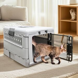 UNHO Pet Carrier Plastic Collapsible Pet Carrier Grey Extra Small (5-10lbs) UNHO Pet Carrier Plastic Collapsible Pet Carrier Grey Extra Small (5-10lbs)