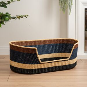 Archie & Oscar Navy & Brown Stripe Woven Pet Bed with Mat Navy Large (41 - 70 lbs)/29cm H x 78cm W x 48cm D Archie & Oscar Navy & Brown Stripe Woven Pet Bed with Mat Navy Large (41 - 70 lbs)/29cm H x 78cm W x 48cm D