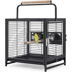 Yaheetech 26" Wrought Iron Bird Travel Cage Black 65cm H X 48.5cm W X 39cm D Yaheetech 26" Wrought Iron Bird Travel Cage Black 65cm H X 48.5cm W X 39cm D