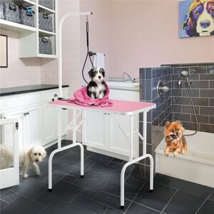 Yaheetech Pet Foldable Grooming Table Pink/White 153cm H X 80.5cm W X 49.5cm D Yaheetech Pet Foldable Grooming Table Pink/White 153cm H X 80.5cm W X 49.5cm D