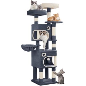 17 Stories 159 cm Cat Tree for Indoor Cats, Cat Tower, Multi-Level Cats Condo with 8 Scratching Posts, 3 Platforms, 2 Caves, Basket, Plush Balls, Sisal Rope, Ant Dark Grey 159cm H X 50cm W X 40cm D 17 Stories 159 cm Cat Tree for Indoor Cats, Cat Tower, Multi-Level Cats Condo with 8 Scratching Posts, 3 Platforms, 2 Caves, Basket, Plush Balls, Sisal Rope, Ant Dark Grey 159cm H X 50cm W X 40cm D