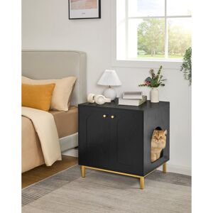Archie & Oscar Cat Litter Box Enclosure, Hidden Litter Box Furniture with Double Doors, Wooden Pet House Side End Table, Tall Legs, 60 x 50 x 61 cm, Living Room, Bed Black 61cm H X 60cm W X 50cm D Archie & Oscar Cat Litter Box Enclosure, Hidden Litter Box Furniture with Double Doors, Wooden Pet House Side End Table, Tall Legs, 60 x 50 x 61 cm, Living Room, Bed Black 61cm H X 60cm W X 50cm D