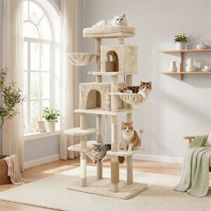 Archie & Oscar 176 H Cat Tree Beige 176cm H X 77.5cm W X 45.5cm D Archie & Oscar 176 H Cat Tree Beige 176cm H X 77.5cm W X 45.5cm D