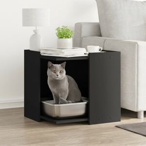 Gracie Oaks Engineered Wood Litter Box Enclosure Black 51cm H x 53cm W x 53cm D Gracie Oaks Engineered Wood Litter Box Enclosure Black 51cm H x 53cm W x 53cm D