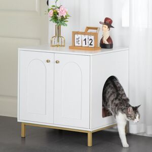 Archie & Oscar Cat Litter Box Enclosure, Hidden Litter Box Furniture with Double Doors, Wooden Pet House Side End Table, Tall Legs, 60 x 50 x 61 cm, Living Room, Bed White 61cm H X 60cm W X 50cm D Archie & Oscar Cat Litter Box Enclosure, Hidden Litter Box Furniture with Double Doors, Wooden Pet House Side End Table, Tall Legs, 60 x 50 x 61 cm, Living Room, Bed White 61cm H X 60cm W X 50cm D
