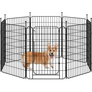 Yaheetech Dog Playpen Panels with Door Black 80" H x 60" W Yaheetech Dog Playpen Panels with Door Black 80" H x 60" W
