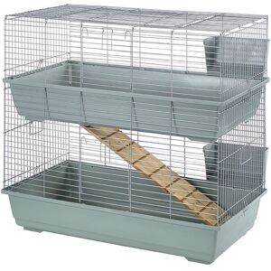 Archie & Oscar Denning Rabbit Cage with Ramp Grey/White 81cm H x 80cm W x 40cm D Archie & Oscar Denning Rabbit Cage with Ramp Grey/White 81cm H x 80cm W x 40cm D