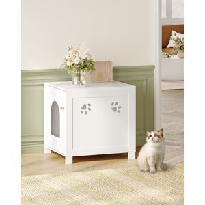 Ebern Designs Cat Litter Box Enclosure, 52 cm L Hidden Litter Box Furniture, Wooden Indoor Pet House with Front Arched Door, Side End Table, Nightstand for Living R White 52cm H X 47cm W X 53cm D Ebern Designs Cat Litter Box Enclosure, 52 cm L Hidden Litter Box Furniture, Wooden Indoor Pet House with Front Arched Door, Side End Table, Nightstand for Living R White 52cm H X 47cm W X 53cm D