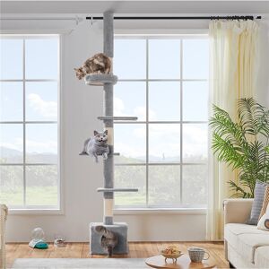 Yaheetech 266cm Floor-to-Ceiling Cat Tree Light Grey 265.5cm H X 66cm W X 40cm D Yaheetech 266cm Floor-to-Ceiling Cat Tree Light Grey 265.5cm H X 66cm W X 40cm D