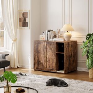 Archie & Oscar Litter Box Enclosure for Self-Cleaning, Large Cat Cabinet with Power Outlet and Dog-Proof Shelf, Scratching Mat, End Table Design, Compatible with Mos Brown 83.6cm H X 100cm W X 66cm D Archie & Oscar Litter Box Enclosure for Self-Cleaning, Large Cat Cabinet with Power Outlet and Dog-Proof Shelf, Scratching Mat, End Table Design, Compatible with Mos Brown 83.6cm H X 100cm W X 66cm D