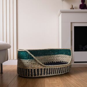 Archie & Oscar Green Trim Seagrass Pet Bed Large And Mat Green 22cm H x 60cm W x 38cm D Archie & Oscar Green Trim Seagrass Pet Bed Large And Mat Green 22cm H x 60cm W x 38cm D