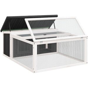 Archie & Oscar Nestor Weather Resistant Rabbit Hutch Grey/White 47.5cm H X 117.5cm W X 97cm D Archie & Oscar Nestor Weather Resistant Rabbit Hutch Grey/White 47.5cm H X 117.5cm W X 97cm D