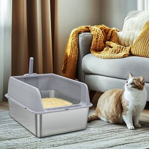 Archie & Oscar Merity Stainless Steel Cat Litter Box Grey;Silver 29cm H X 33cm W X 52cm D Archie & Oscar Merity Stainless Steel Cat Litter Box Grey;Silver 29cm H X 33cm W X 52cm D