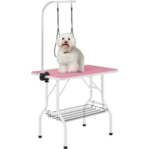 Yaheetech Folding Grooming Table Pink/White 159cm H X 91cm W X 61cm D Yaheetech Folding Grooming Table Pink/White 159cm H X 91cm W X 61cm D