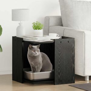Ebern Designs Cat Litter Box Enclosure Engineered Wood Pet House Indoor Supplies Black Oak 51cm H x 53cm W x 53cm D Ebern Designs Cat Litter Box Enclosure Engineered Wood Pet House Indoor Supplies Black Oak 51cm H x 53cm W x 53cm D