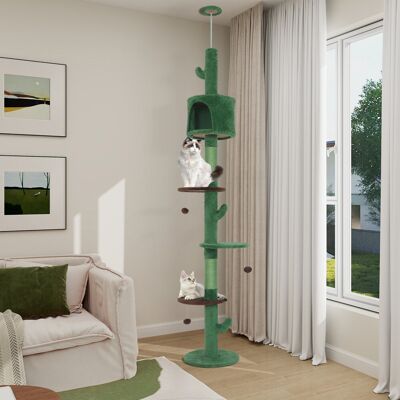 Archie & Oscar Floor To Ceiling Cat Tree, Cat Tower Climbing Scratching Post Condo, Cat Kitten Activity Center Green 220cm H X 40cm W X 40cm D Archie & Oscar Floor To Ceiling Cat Tree, Cat Tower Climbing Scratching Post Condo, Cat Kitten Activity Center Green 220cm H X 40cm W X 40cm D