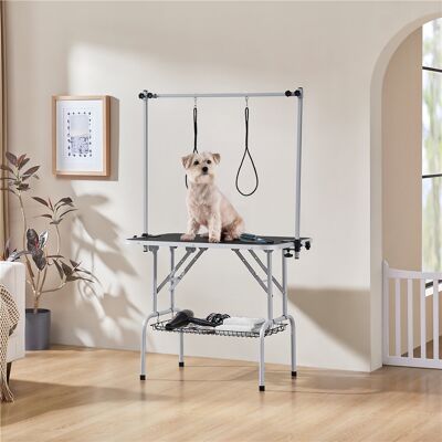 Archie & Oscar 415.29cm H x 243.84cm W x 154.94cm D Adjustable and Foldable Dog Folding Grooming Table Black 163.5cm H X 96cm W X 61cm D Archie & Oscar 415.29cm H x 243.84cm W x 154.94cm D Adjustable and Foldable Dog Folding Grooming Table Black 163.5cm H X 96cm W X 61cm D